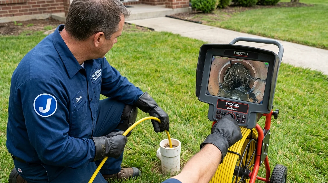 Sewer camera inspection being performed by Johns Plumbing LLC in Dunellen
